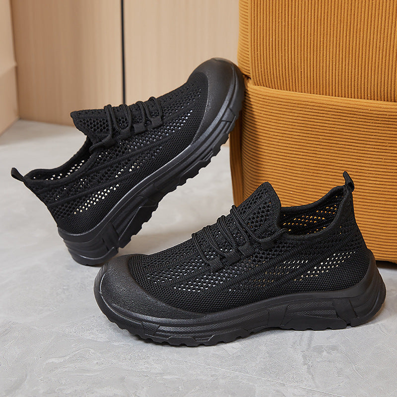 Women's Breathable Sneakers with Elastic Lacing System and Non-Slip Sole