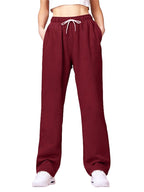 Women's Comfortable Athletic Pants with Elastic Waistband and Side Pockets