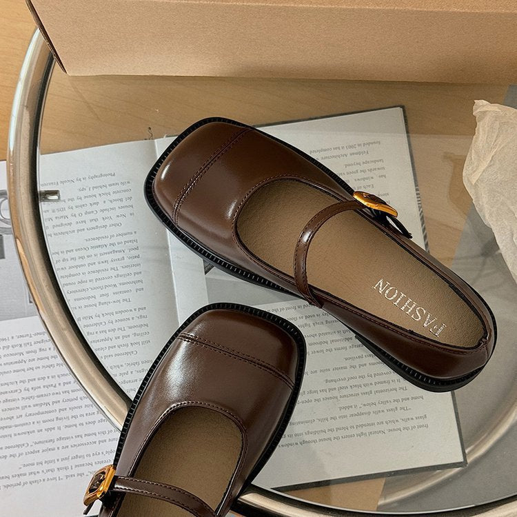 Women's Ballet Flats with Buckle Detail