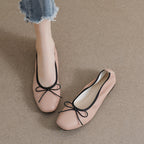 Women's Ballet Flats with Bow Accent