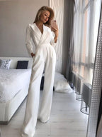 Women's Wrap-Design Wide-Leg Jumpsuit