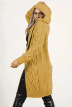 Women's Chunky Knit Coat with Hood