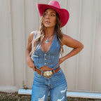 Women's Vintage-Style Denim Vest