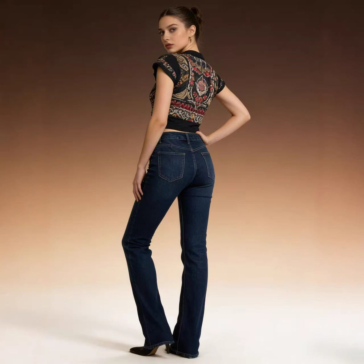 Women's High-Waisted Flared Jeans