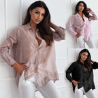 Women's Casual Blouse with Delicate Shimmer