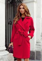 Women's Elegant Trench Coat with Waist Belt and Practical Pockets