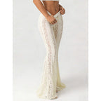 Women's Elegant Flared Lace Trousers