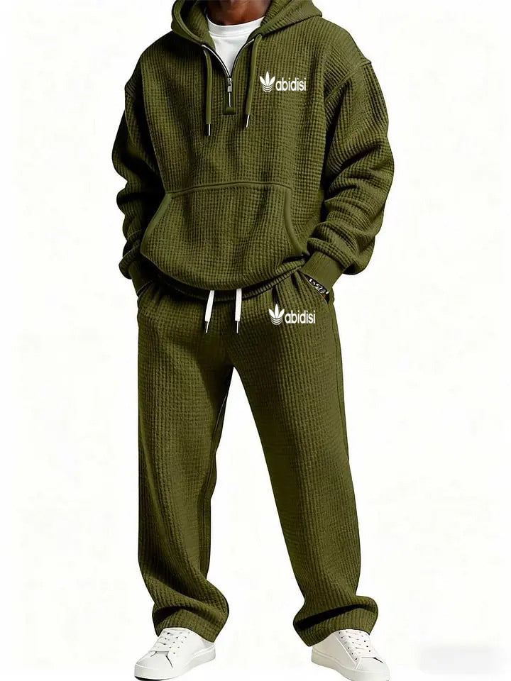 Men's Trendy Hoodie with Practical Zipper and Comfortable Jogging Pants