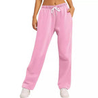 Women's Comfortable Athletic Pants with Elastic Waistband and Side Pockets