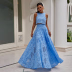 Women's Elegant Two-Piece Eyelet Set