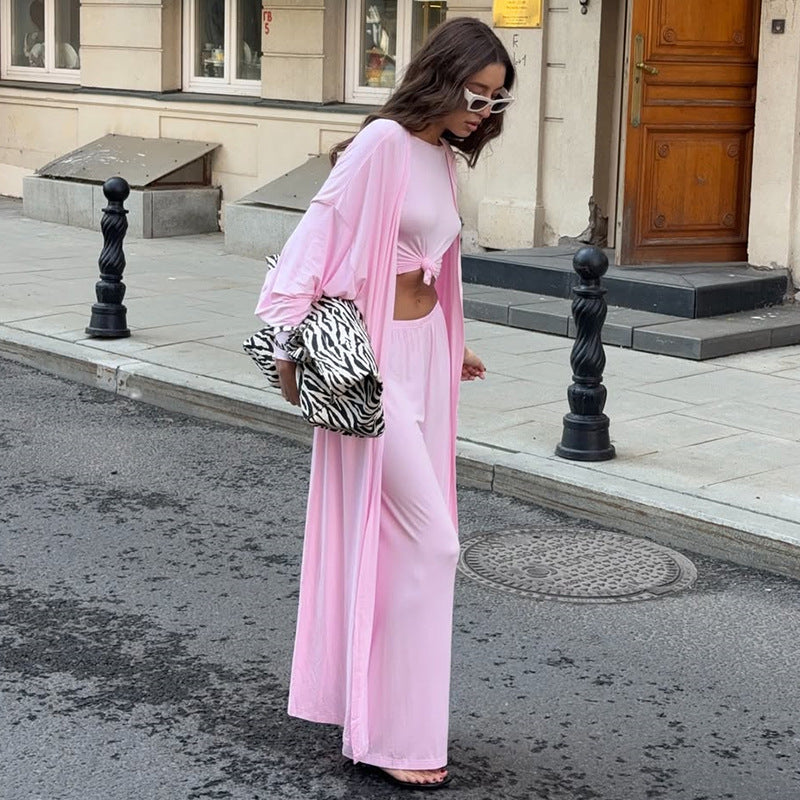 Women's Loungewear Combination with Wide-Cut Top and Wide Pants
