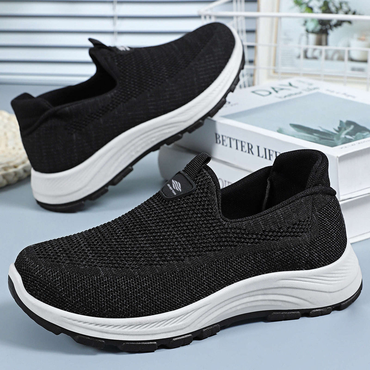 Women's Breathable Comfort Sneakers with Elastic Insert and Cushioning Sole