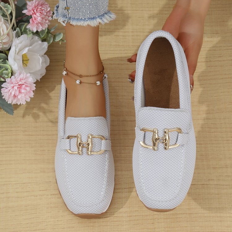 Women's Breathable Slip-On Sneakers with Elastic Inserts and Comfortable Footbed