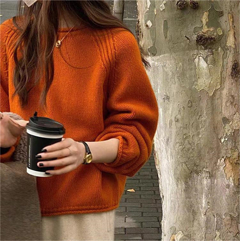 Women's Cozy Oversized Pullover in High-Quality Cotton with Ribbed Details