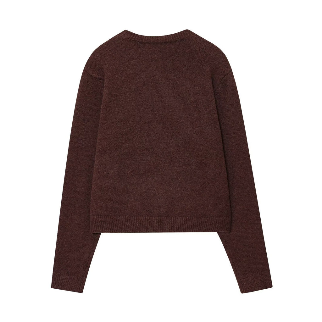 Elegant Women's Cardigan with Button Closure and Round Neckline