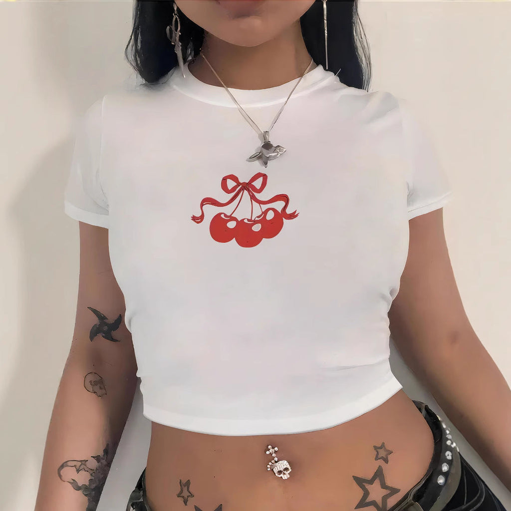 Women's Skull Print Crop T-Shirt