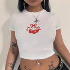 Women's Skull Print Crop T-Shirt