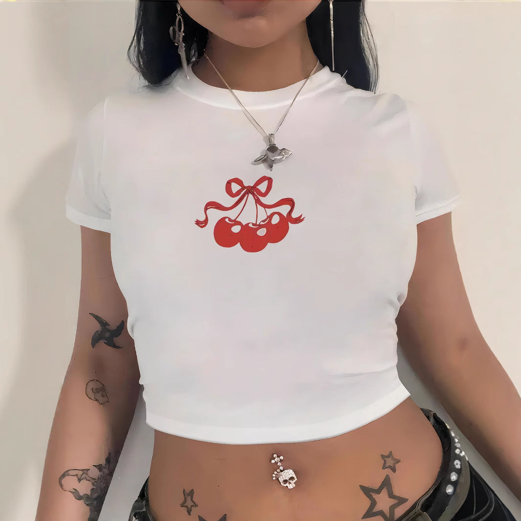 Women's Skull Print Crop T-Shirt