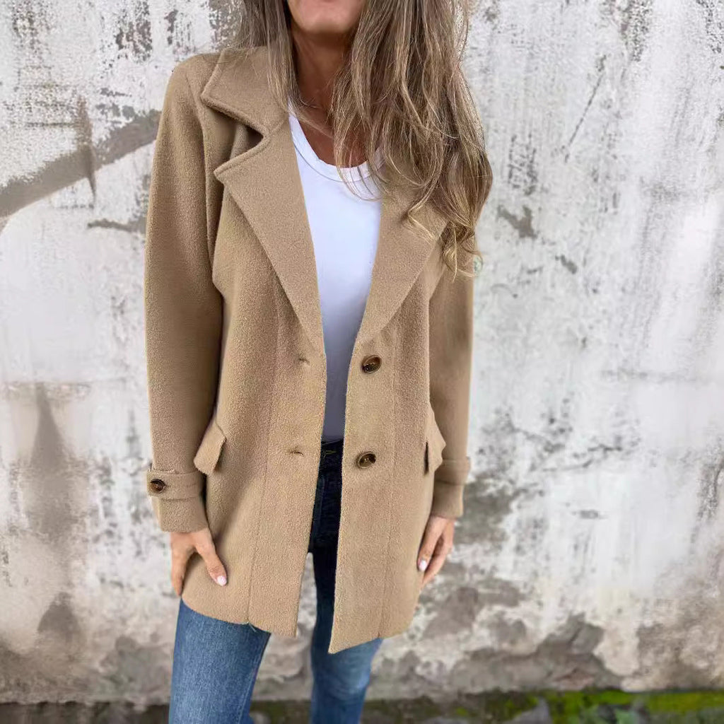 Women's Oversized Coat with Button Details