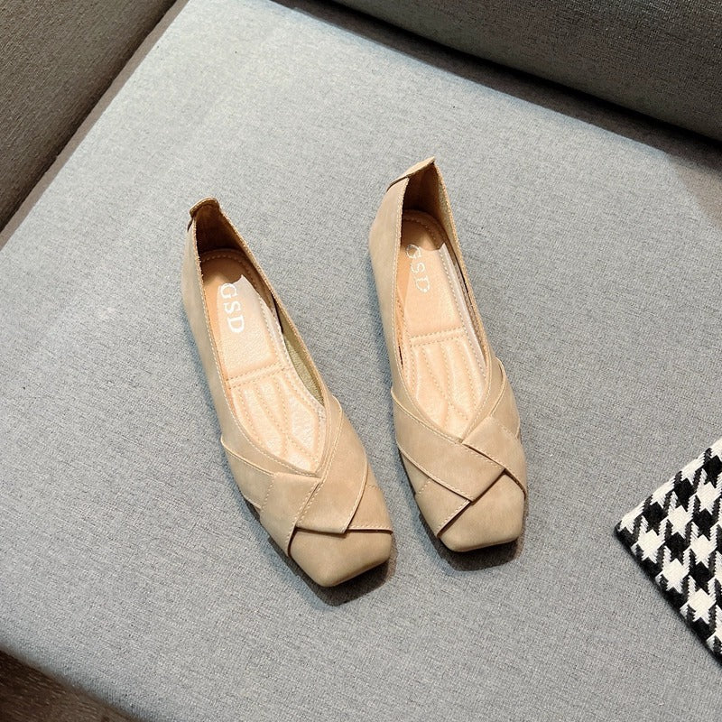 Women's Ballet Flats with Elegant Cross-Strap Design
