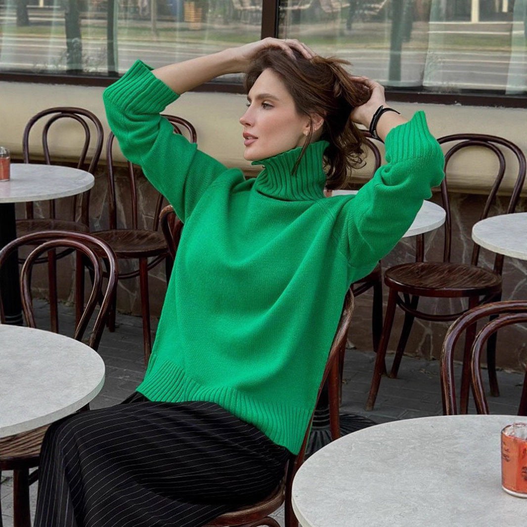 Women's Fine Knit High-Neck Pullover