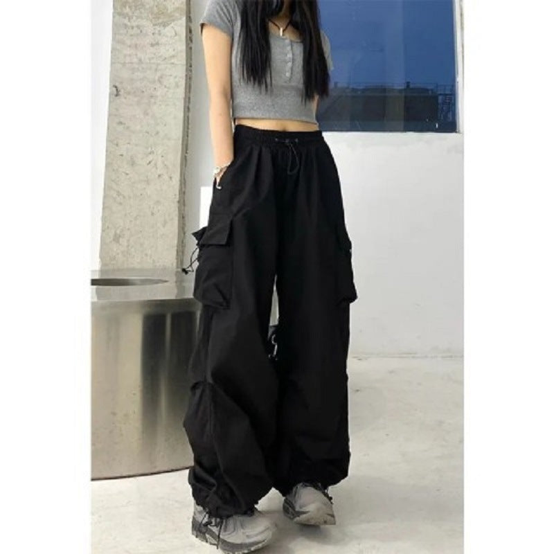 Women's Cargo Pants with Practical Side Pockets and Elastic Waistband