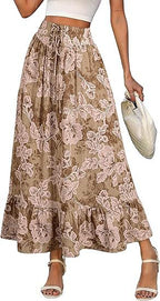 Women's Jumpsuit with Floral Print and Elastic Waist