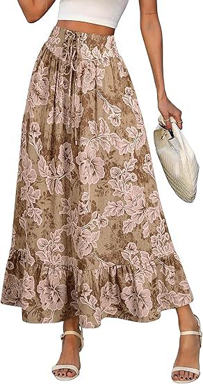 Women's Jumpsuit with Floral Print and Elastic Waist