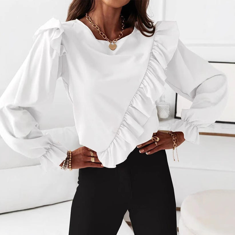 Women's Blouse with Voluminous Ruffles