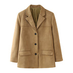 Women's Elegant Suede Blazer Jacket