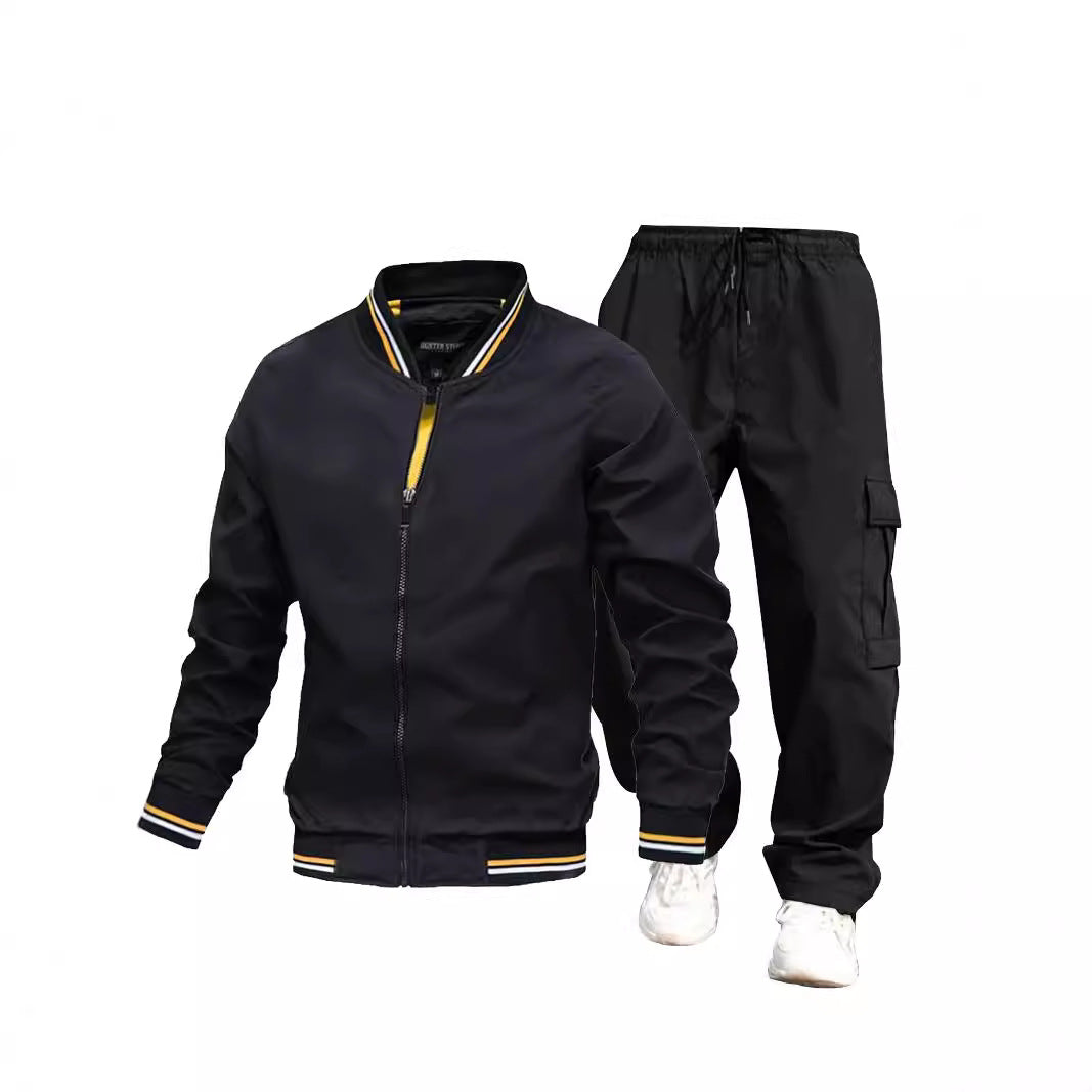 Men's sporty jacket and cargo pants set