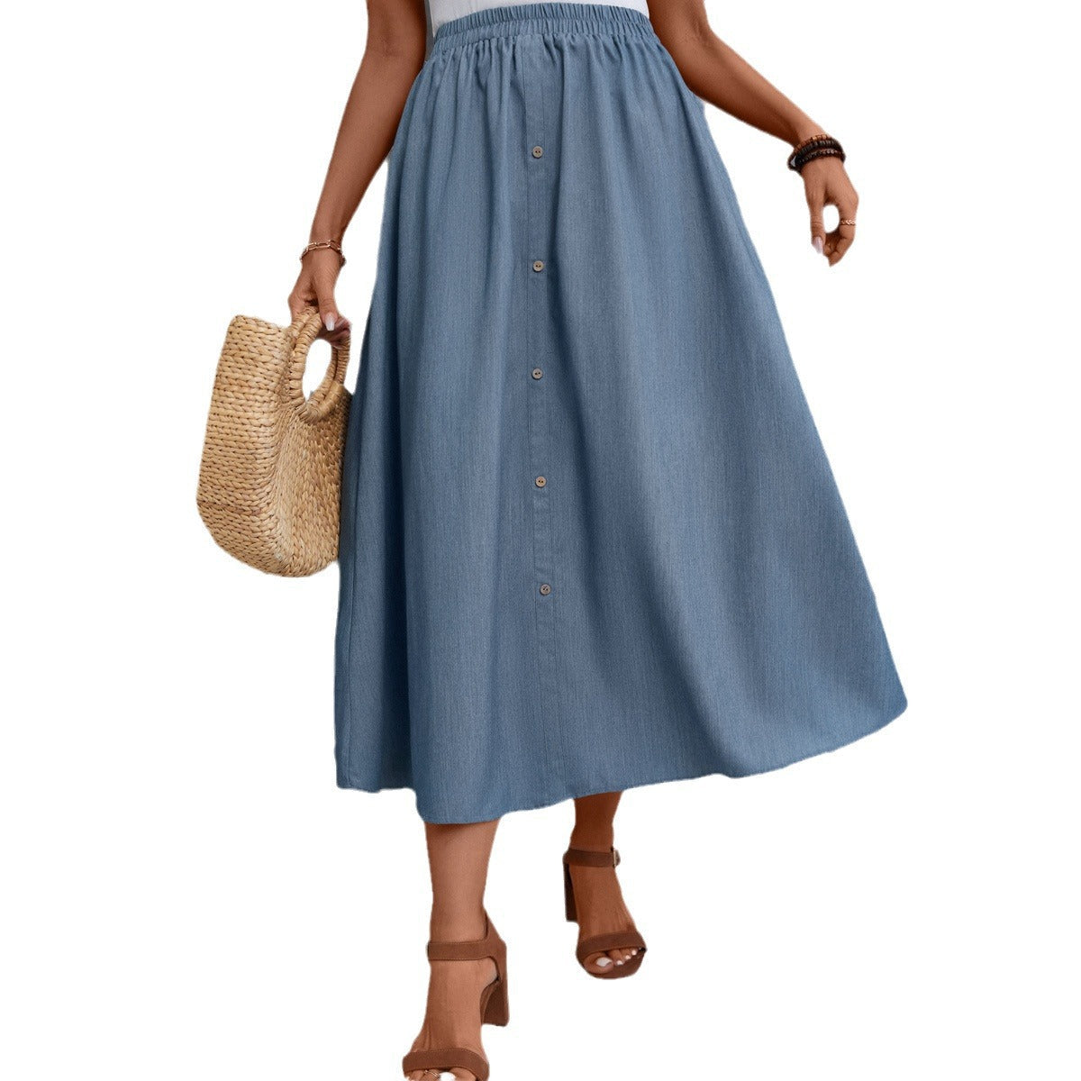 Women's Button-Front Maxi Skirt