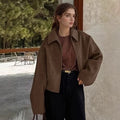 Women's Elegant Soft Material Oversized Short Jacket