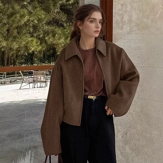 Women's Elegant Soft Material Oversized Short Jacket