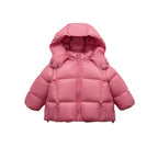 Women's Modern Down Jacket with Detachable Hood and Elastic Cuffs