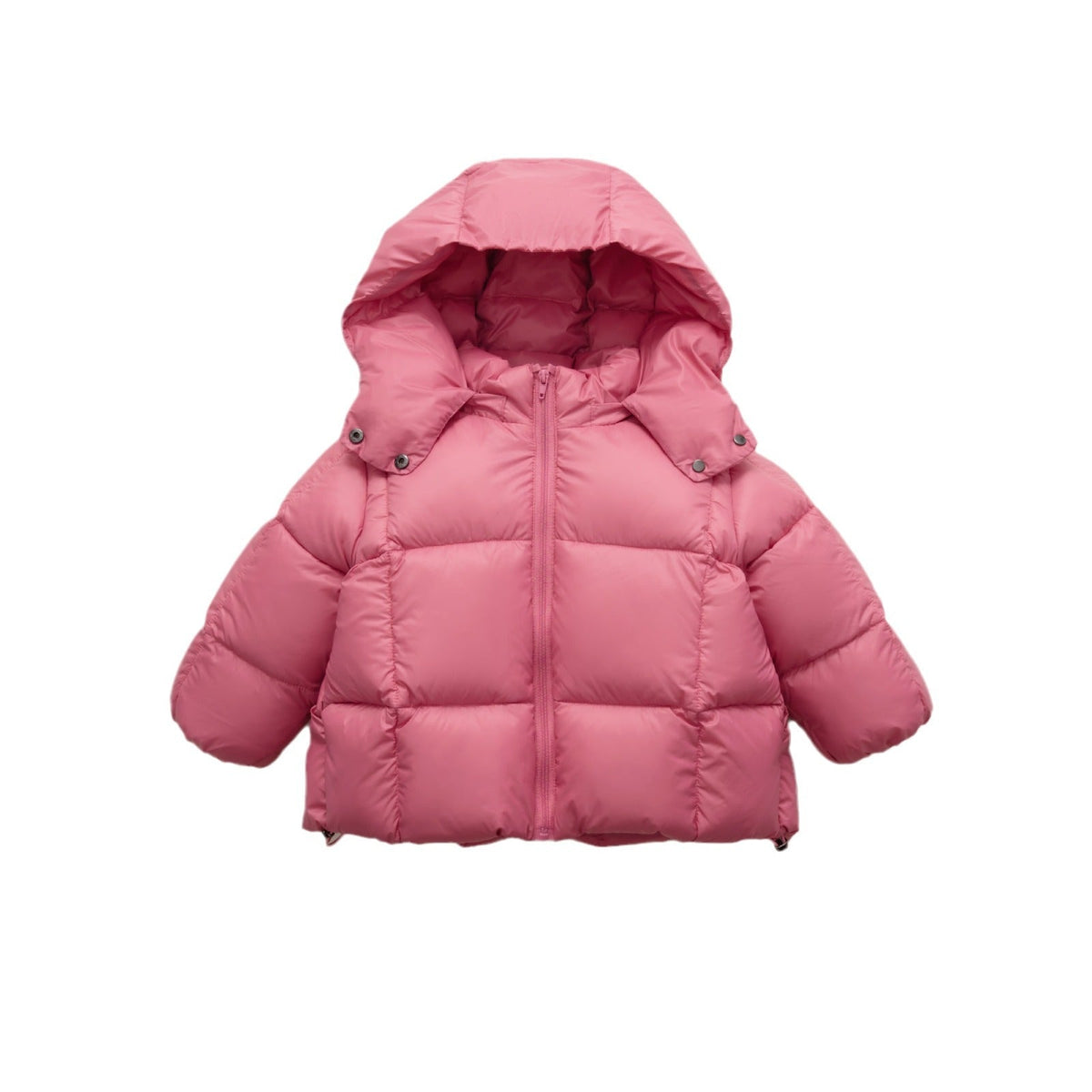 Women's Modern Down Jacket with Detachable Hood and Elastic Cuffs
