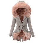 Women's Lined Parka with Faux Fur Collar