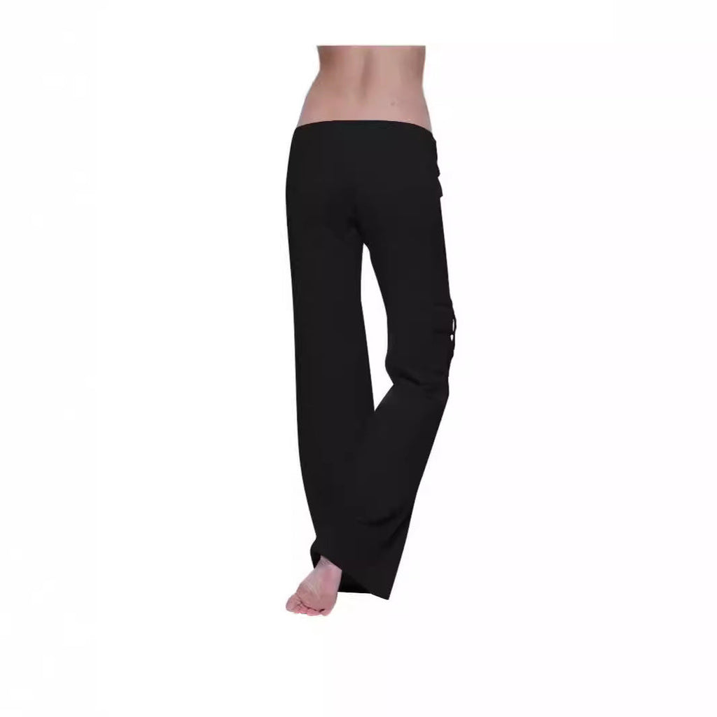 Women's Comfortable Casual Pants with Side Pockets and Elastic Waist