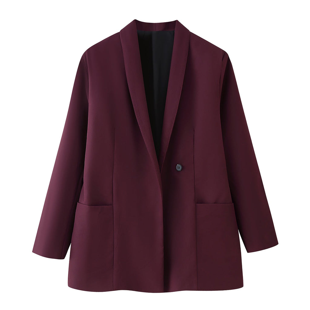 Elegant Blazer Jacket with Pockets and Modern Cut