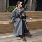 Women's Elegant Tailored Wool Coat with Belt
