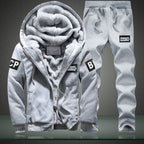 Men's Warm Two-Piece Training Set with Teddy Lining