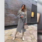 Women's Elegant and Timeless Double-Breasted Wool Coat