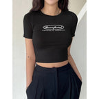 Women's Creative Slogan Crop T-Shirt