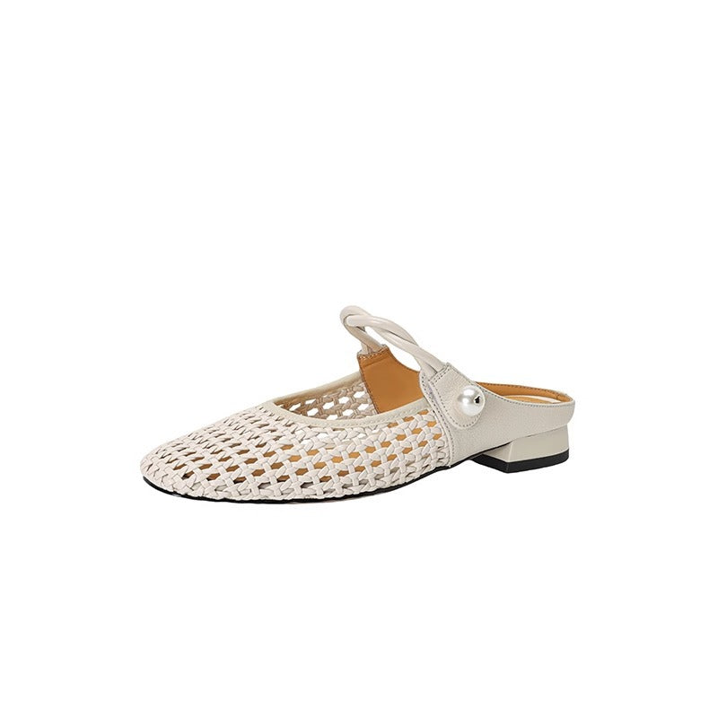 Women's Ballet Flats with Elegant Mesh Design and Stylish Strap