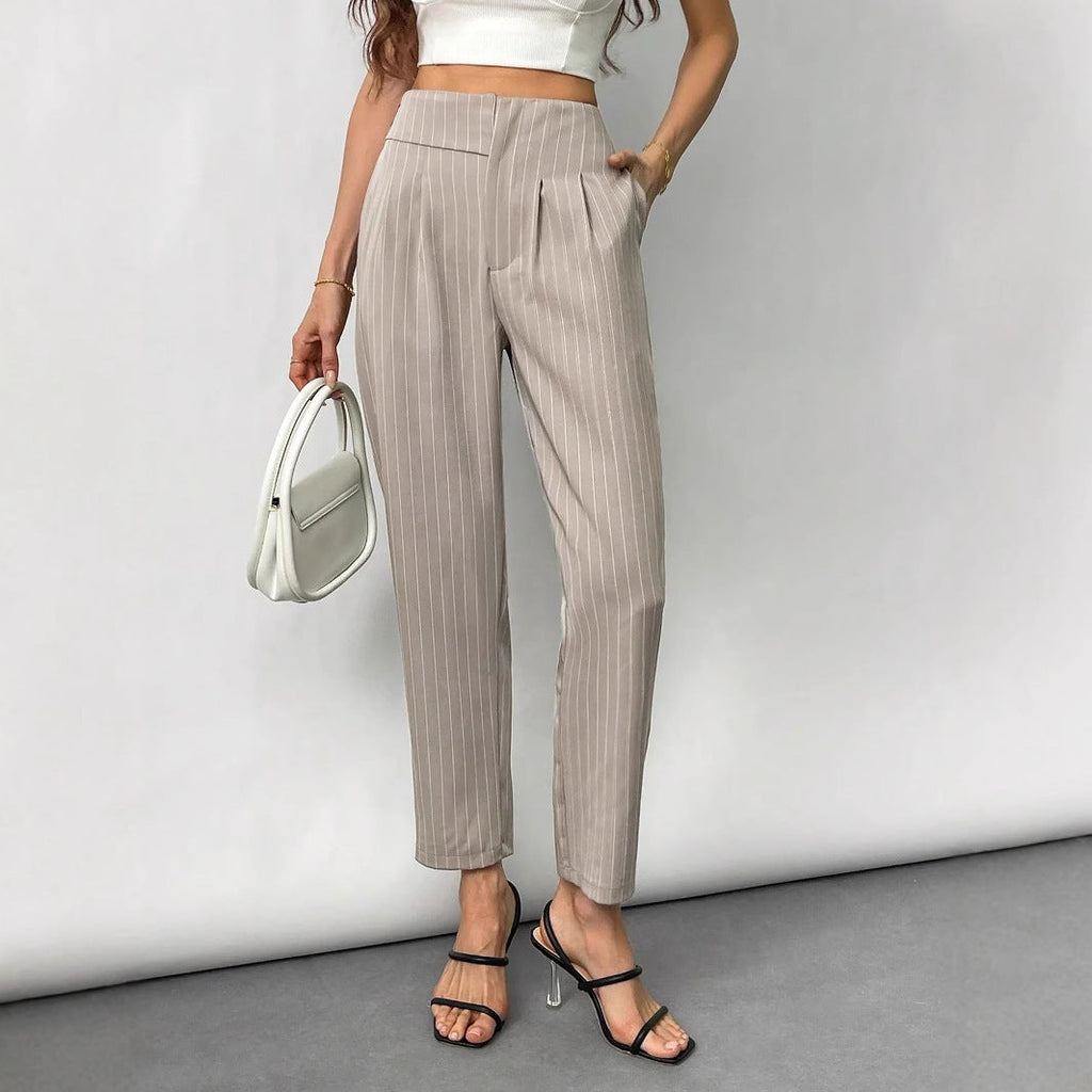 Women's Elegant and Fashionable Striped Trousers
