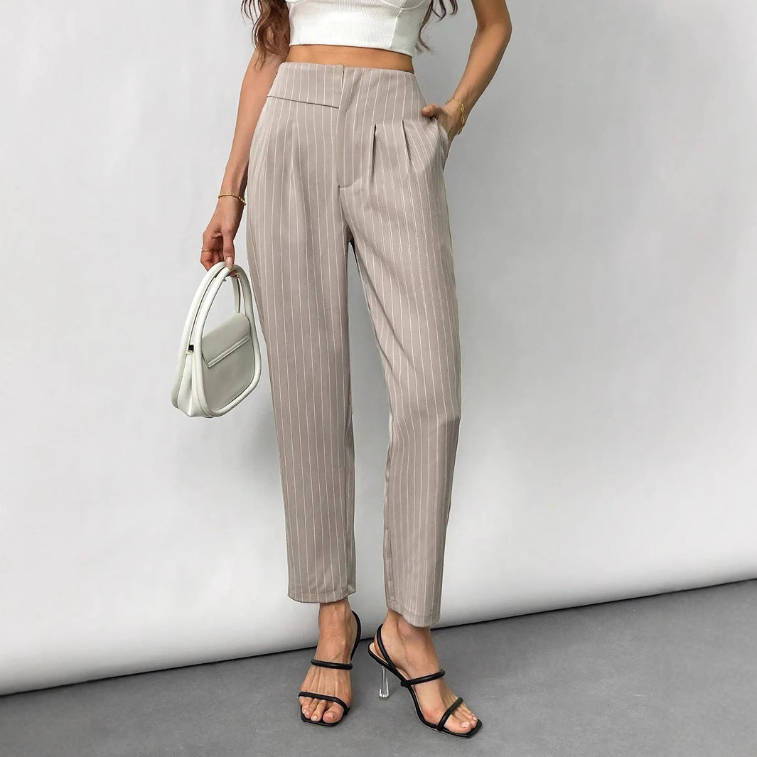 Women's Elegant and Fashionable Striped Trousers