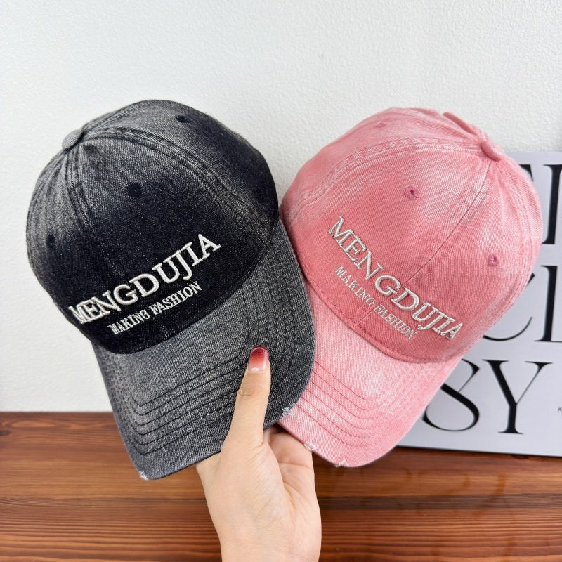 Men's Distressed Denim Baseball Cap