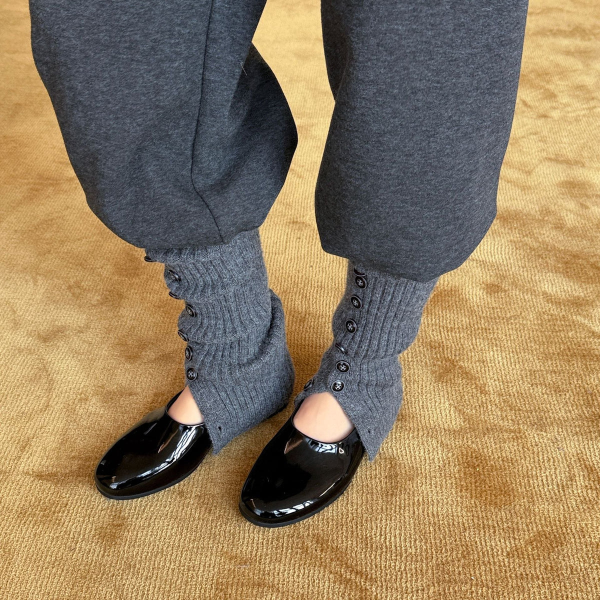 Women's Leather Ballet Flats with Non-Slip Sole