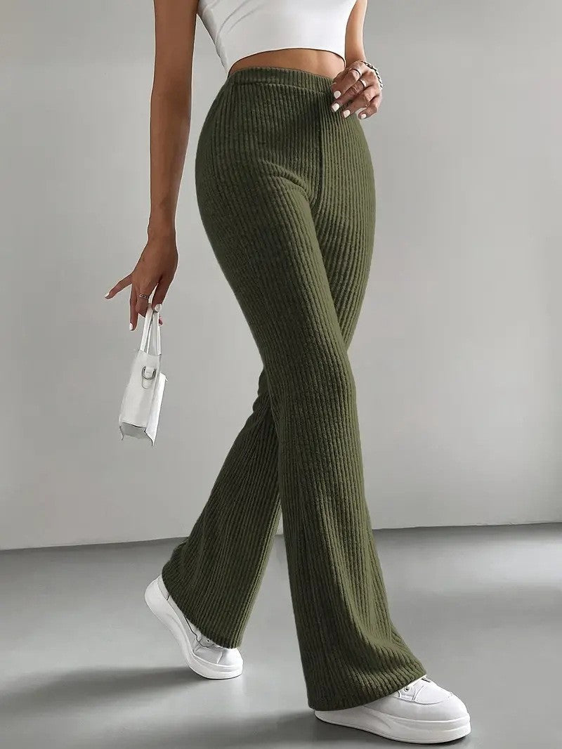 Women's High-Waisted Knit Pants
