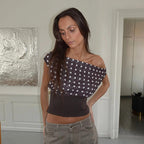 Women's Asymmetrical Top with Ruffle Design
